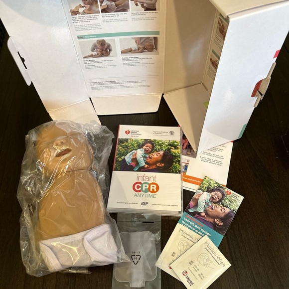 New Infant CPR Doll Anytime Kit AHA Heart Association DVD Training +Baby Manikin - Picture 10 of 15